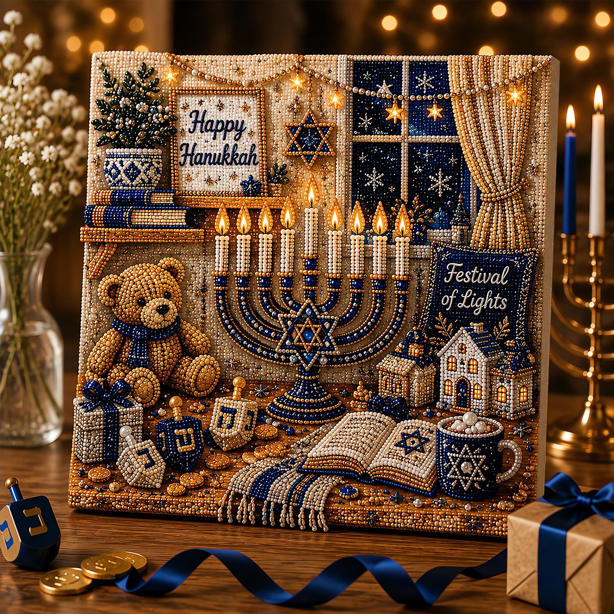 🎁Last Day 49% OFF - 🕎✨DIY Hanukkah Pearl Art Kit