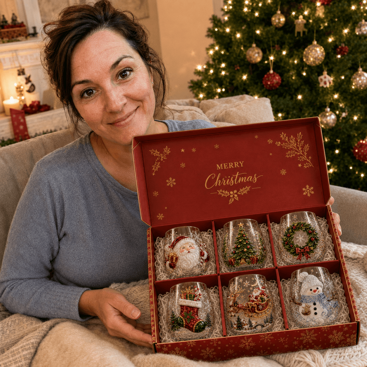 💥 Last Day 49% OFF – 🔥🎁Magical Christmas Glass Cup Gift Collection✨
