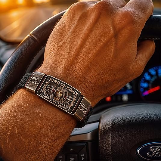 ✝️ King of Kings Faith Bracelet – Adjustable Christian Wristband Gift