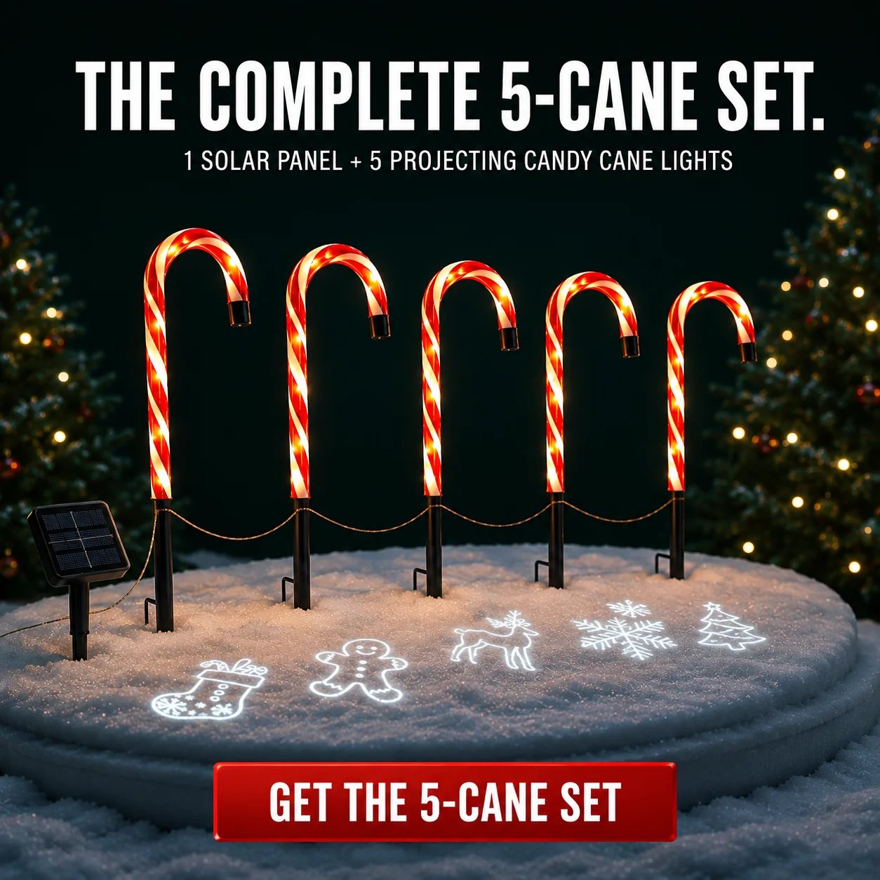 🎄Solar Candy Cane Pathway Lights – Light the Way to Christmas