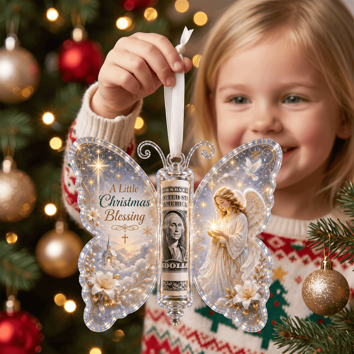 🦋Butterfly Christmas Money Gift Ornament 🎄✨