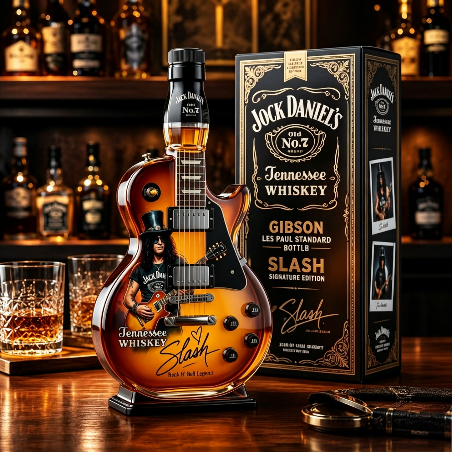 Appetite for Rock:Vintage Sunburst Guitar Figurine Spirit Bottle
