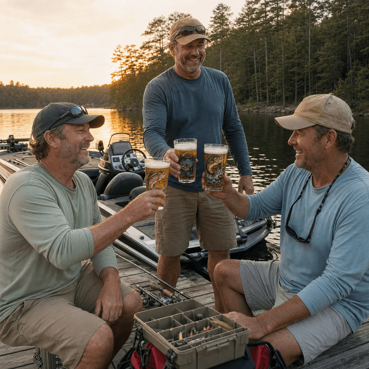 ✨🎣The Last Cast Fishing Pint Glass Collection - 7 Unique Angler Designs & Gift Box