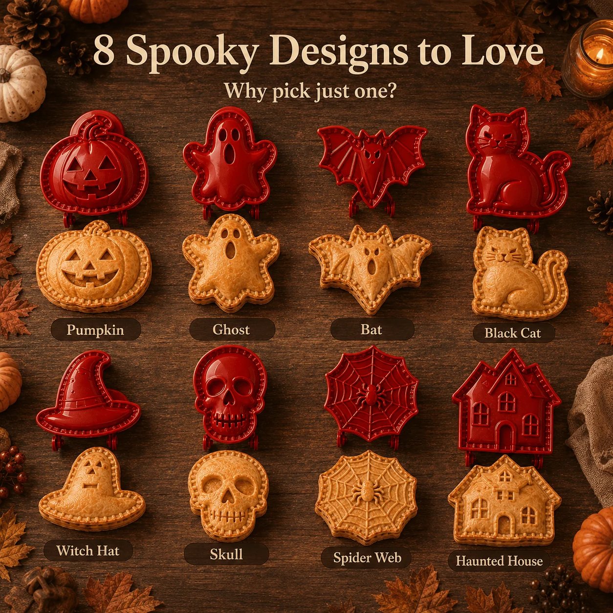 π 8-Piece Halloween Mini Hand Pie Mold Set