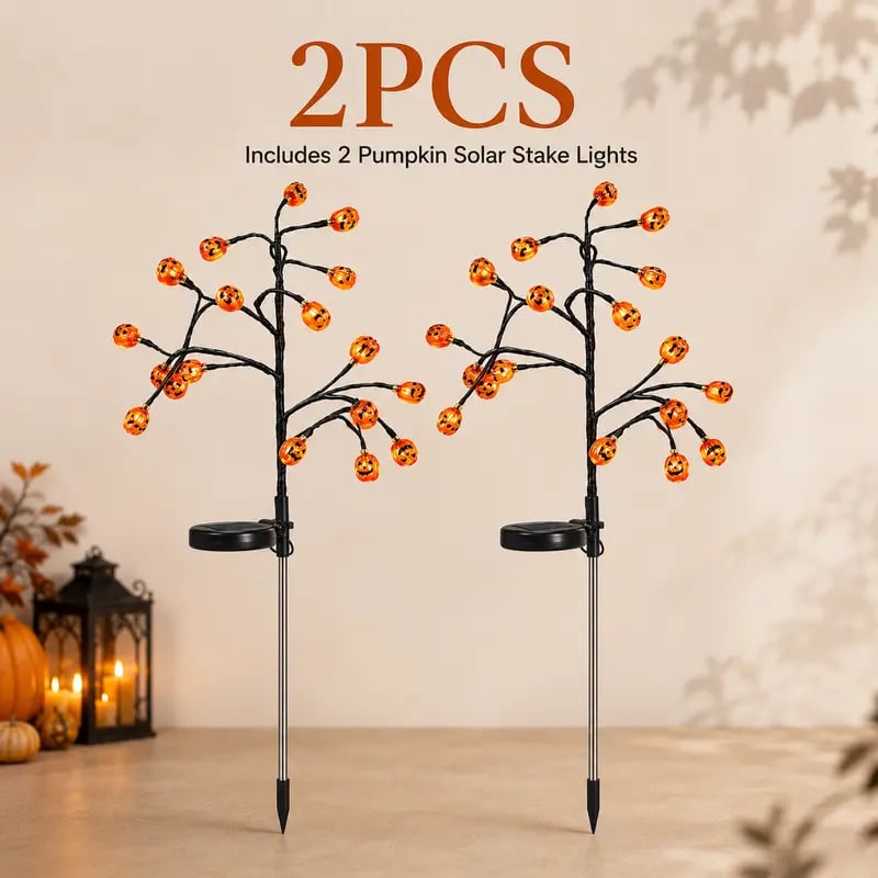 πβ¨ Pumpkin Solar Stake Lights β Halloween Outdoor Yard Decor