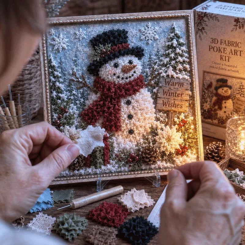 π₯ LAST DAY 49% OFF β ππ§΅ Premium 3D Christmas Fabric Poke Art Kit | No-Sew Holiday Craft with Pre-Punched Board, Fabric Squares & Display Stand π
β¨