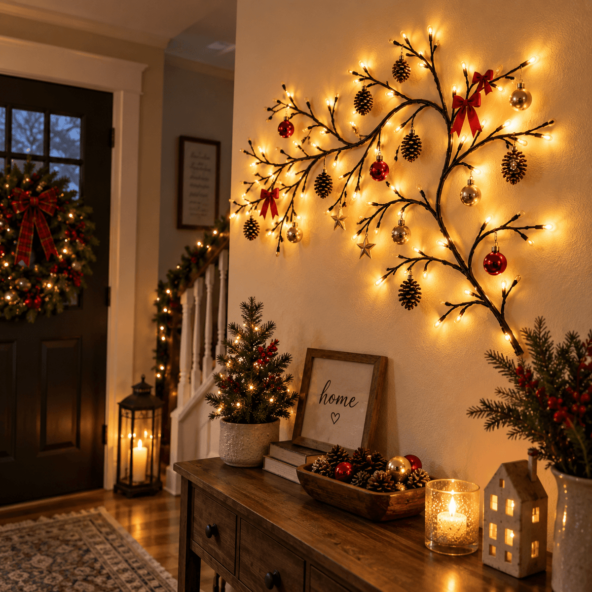✨Flexible LED Branch Lights | Remote- Controlled Holiday Wall Decor