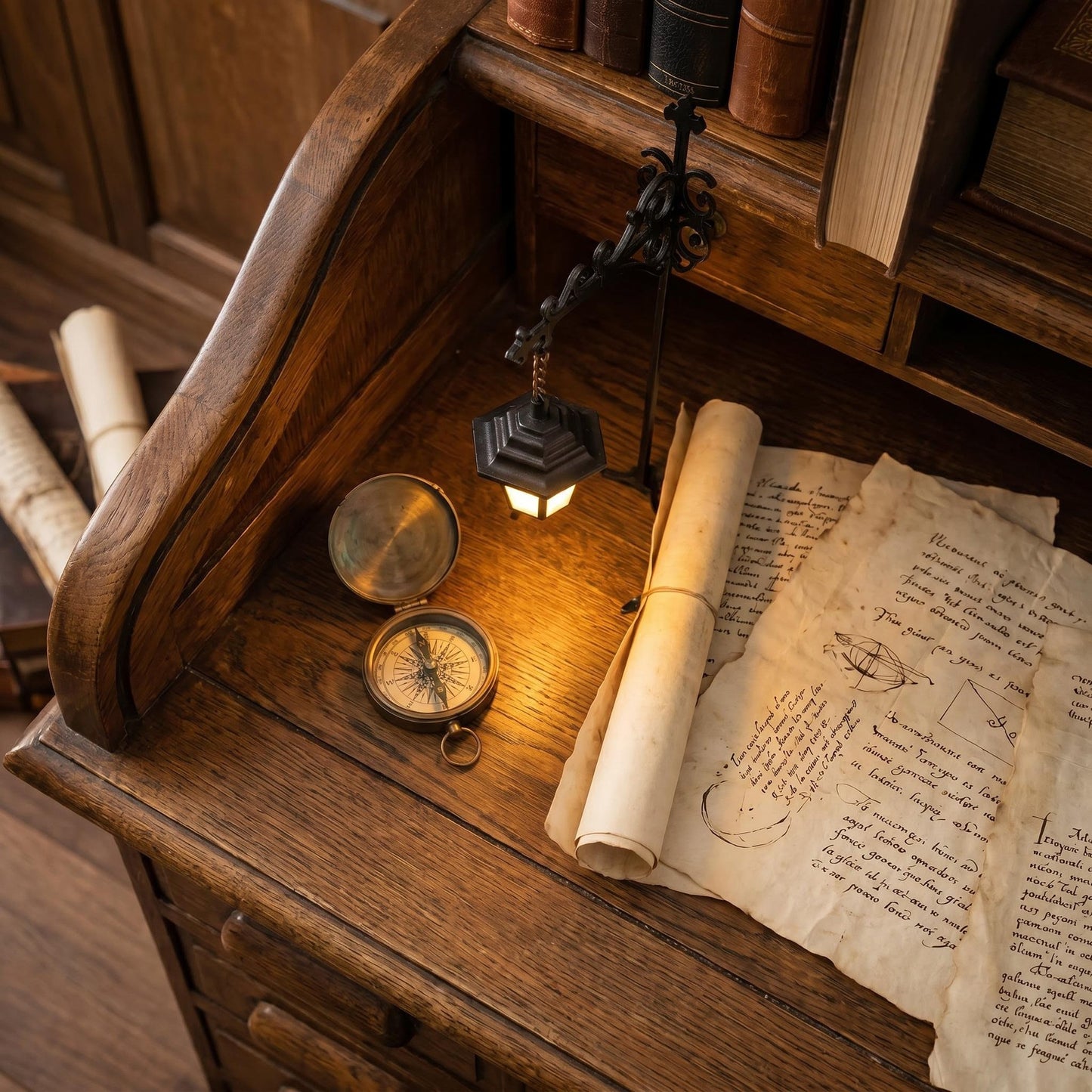 Library Lanterns -Cozy Reading Nook Shelf Decor