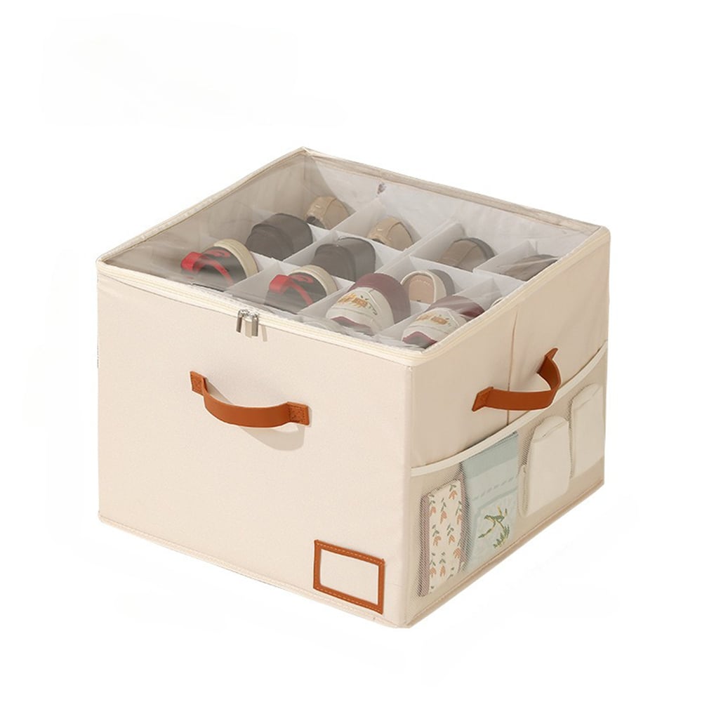 ⏰🔥LIMITED TIME 50%OFF! 👟Fabric Shoe Organizer Storage Box - Foldable, Large Capacity, Dustproof & Breathable for Closet & Bedroom🧺✨