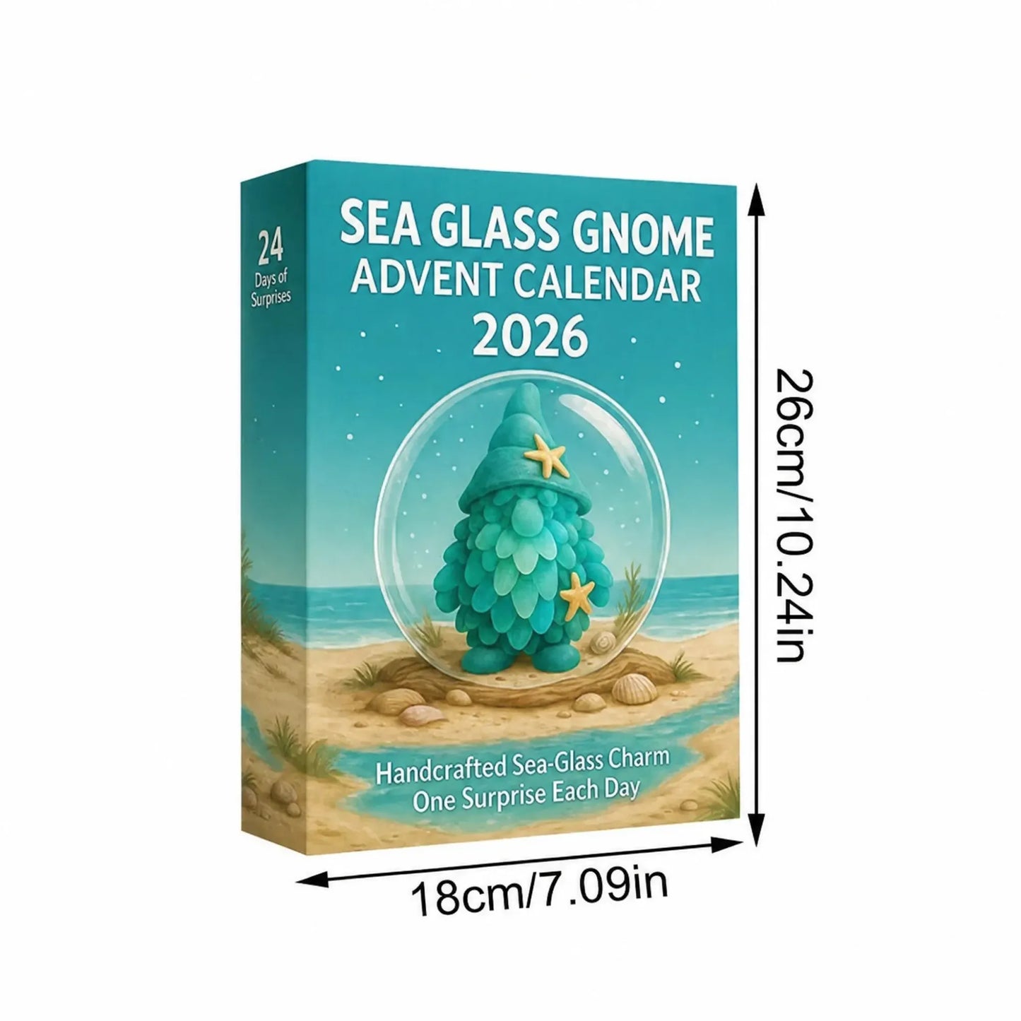 ππ§ββοΈ Sea Glass Gnome Advent Calendar 2026 | 24 Coastal Gnome Charms for Christmas Countdown, Tree Decor & Holiday Gifts πβ¨
