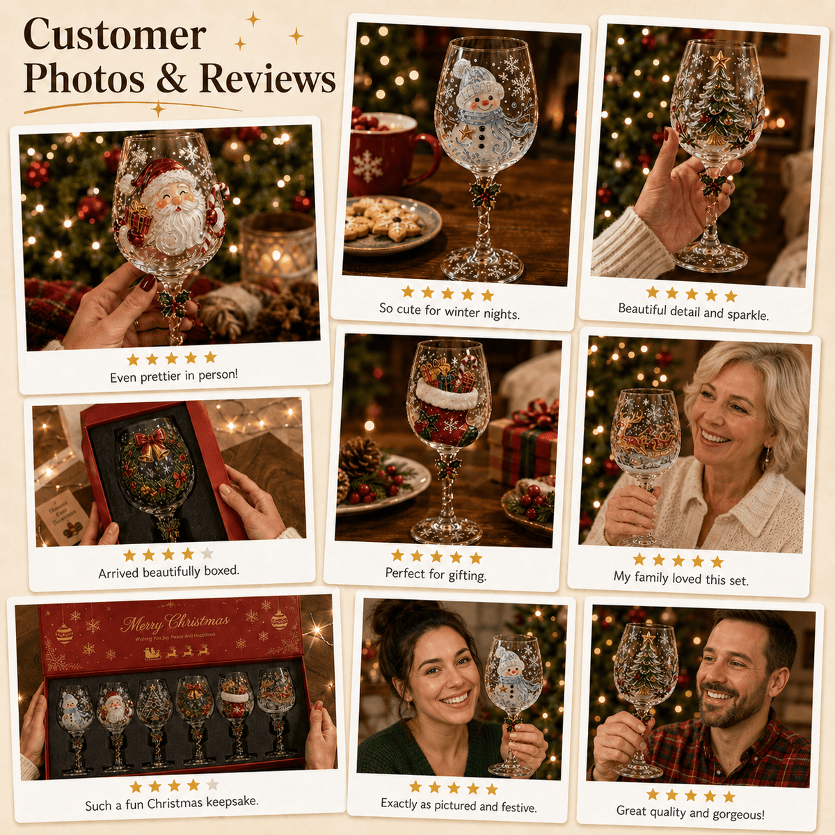 🔥🎁Christmas 3D Wine Glass Collection Gift Box Set✨