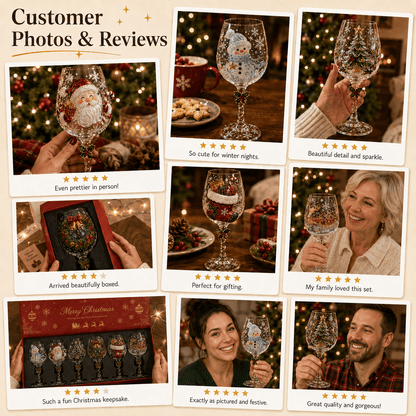 🔥🎁Christmas 3D Wine Glass Collection Gift Box Set✨