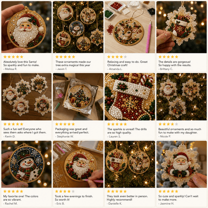 🎄DIY Diamond Painting Christmas Ornaments – 6Pc Set