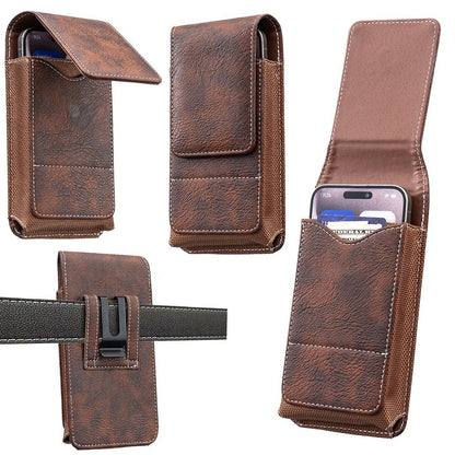 ⚡Big Discount | Waist Belt Cell Phone Pouch 📱 Multi-Pocket Leather Holster with Card Holder