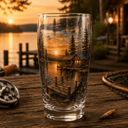 ✨🎣The Last Cast Fishing Pint Glass Collection - 7 Unique Angler Designs & Gift Box
