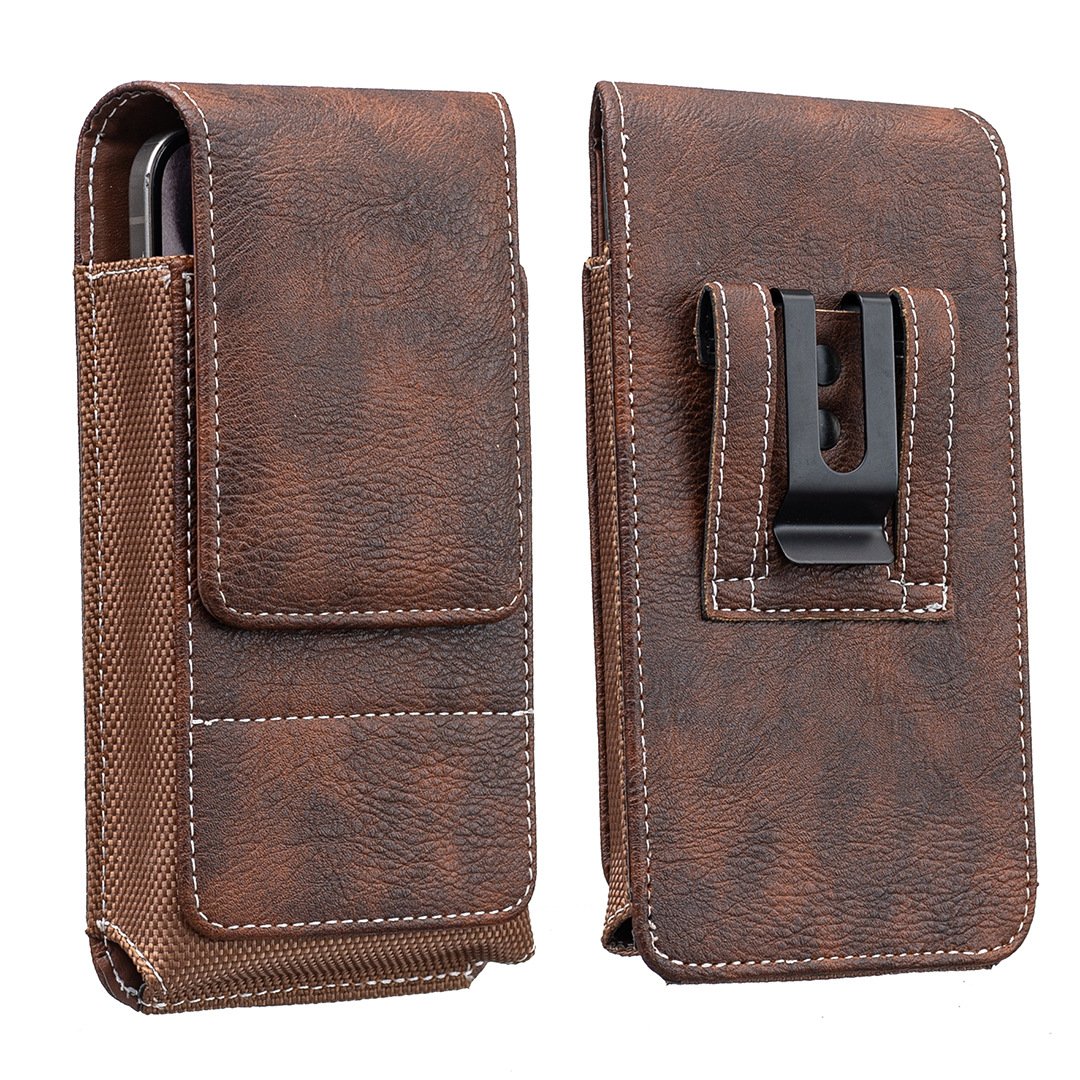 ⚡Big Discount | Waist Belt Cell Phone Pouch 📱 Multi-Pocket Leather Holster with Card Holder