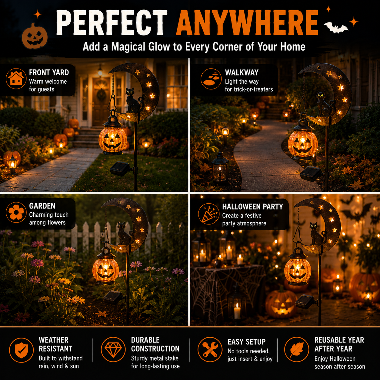 🎃Halloween Early Bird Sale | 49% OFF Pumpkin Moon Garden Stake Light