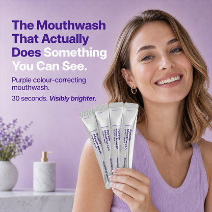 Purple Mint Mouthwash Sachets AlcoholFree Travel Fresh Breath Rinse 20 Pack