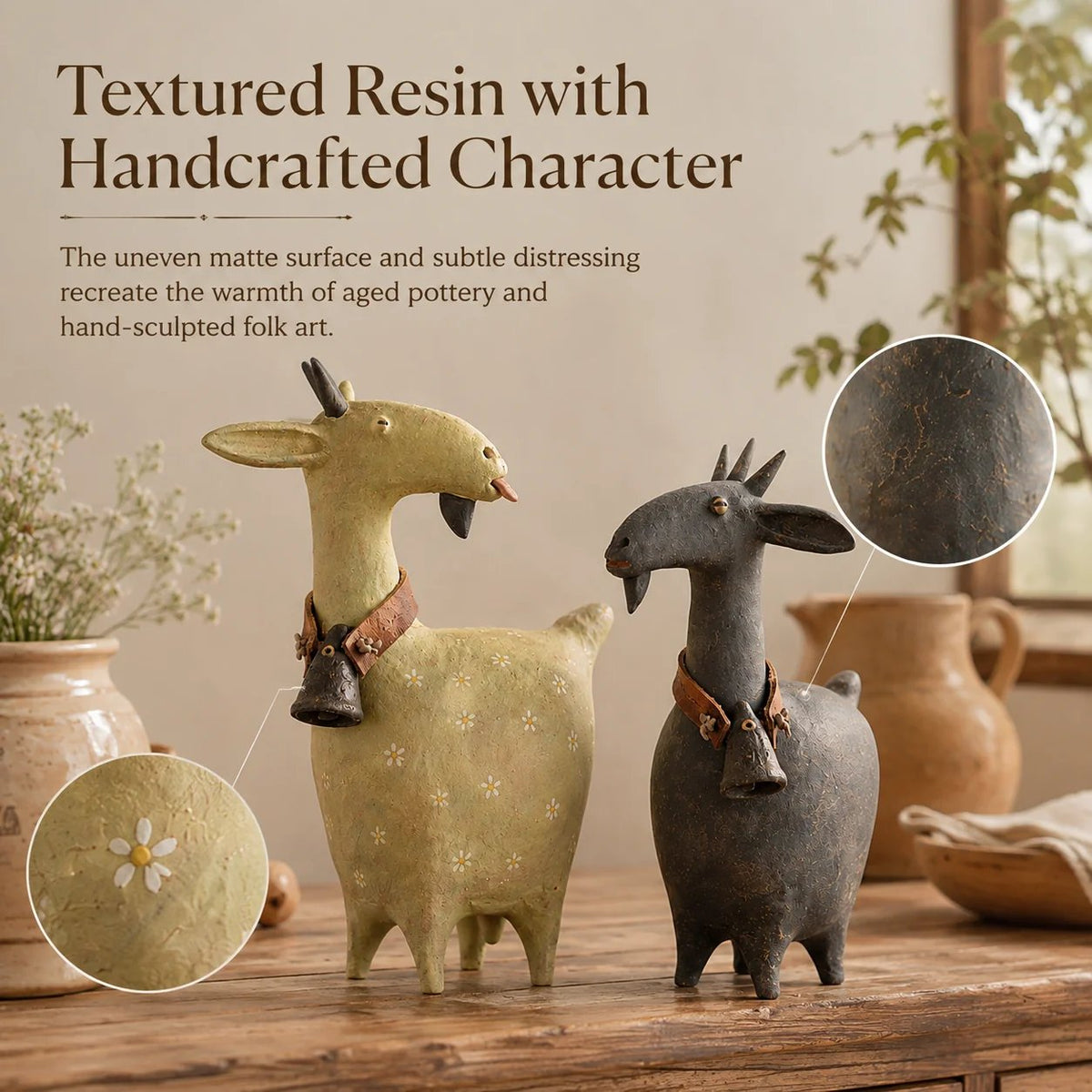 🔥Whimsical Farmhouse Goat Figurines🐐