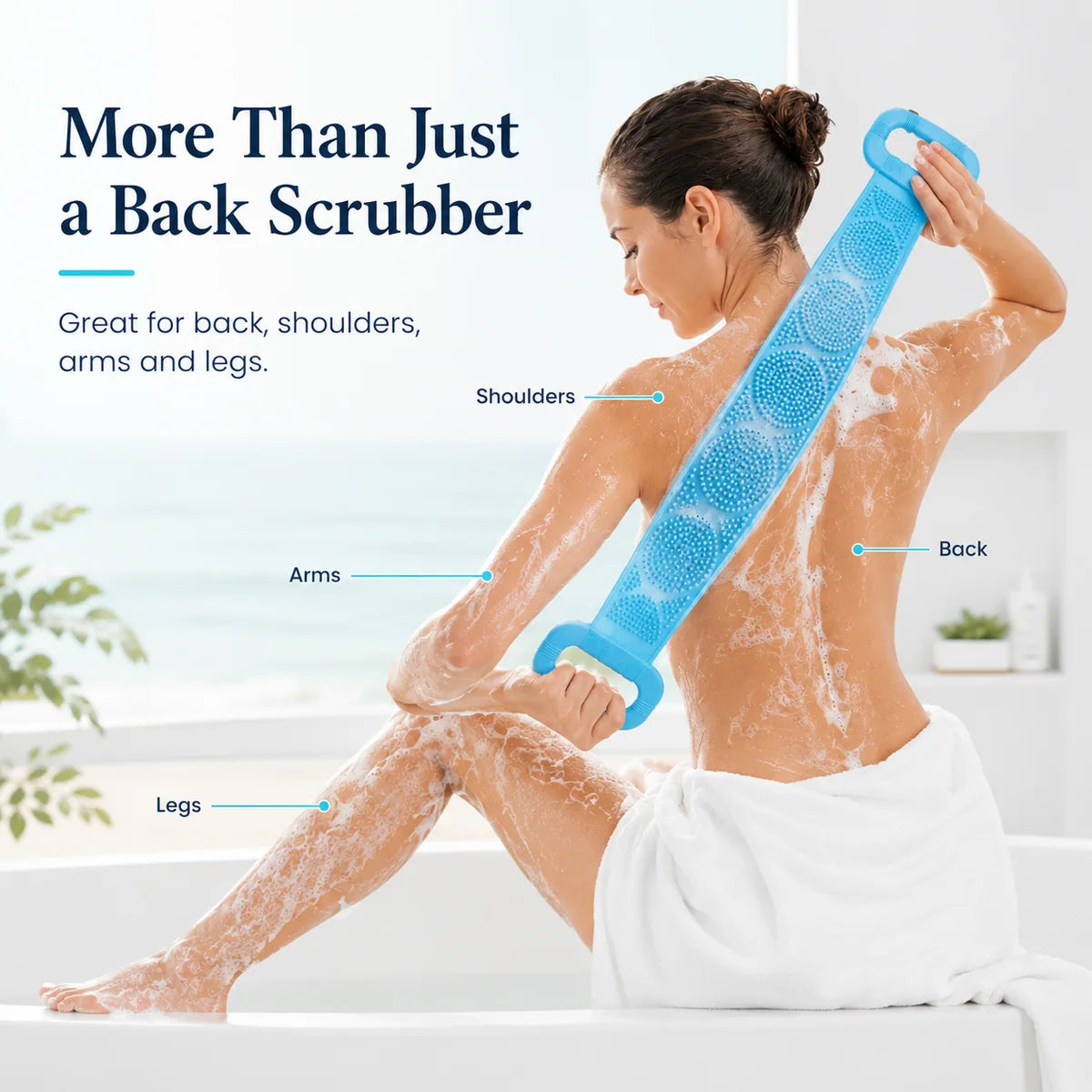💦Summer Limited-Time 50% OFF 🛁Double-Sided Silicone Back Scrubber- Easily exfoliate dead skin