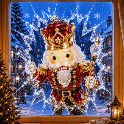 🔥Limited time 49% OFF -✨🎄Crystal Christmas Break-In Window Decal — 3D Shattered-Glass Holiday Window Decoration