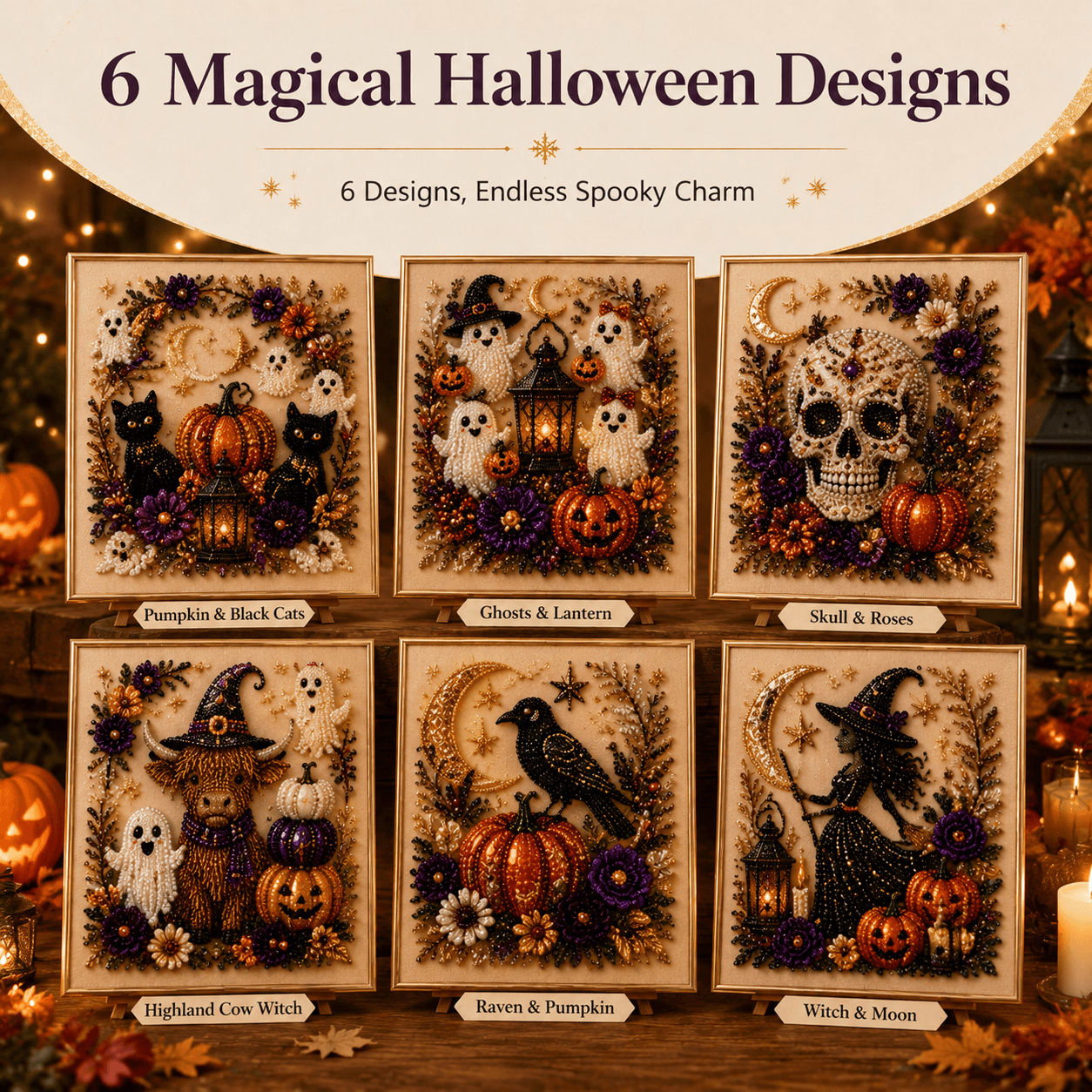 💥 Last Day 49% OFF – 👻✨ Halloween Pearl Art DIY Kit – Turn Tiny Pearls into Spooky-Cute Magic
