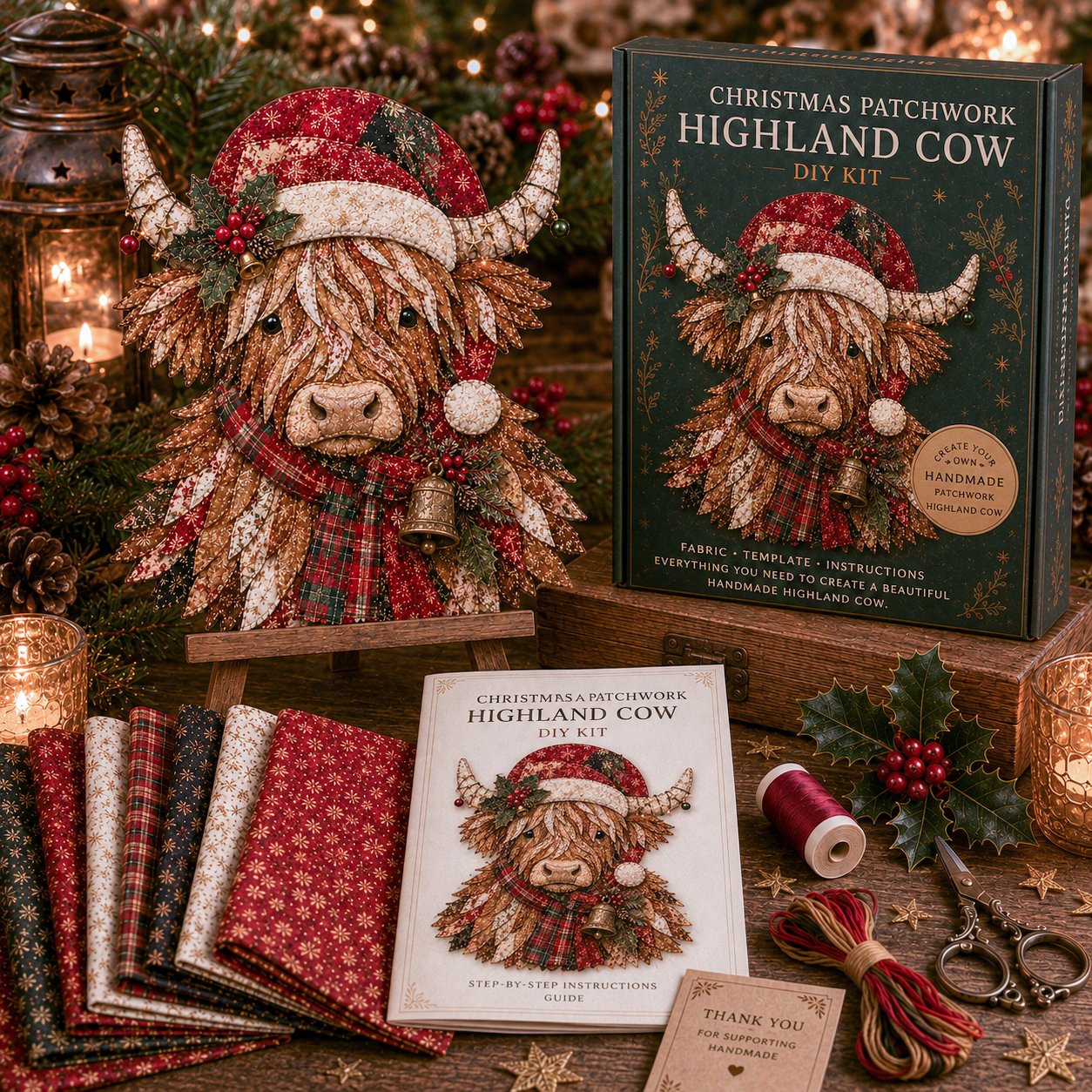 🔥LAST DAY 49% OFF - 🎅Christmas Patchwork Fabric DIY Decor Kit