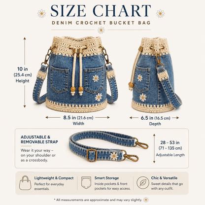 🔥Last Day 49% OFF - Denim Crochet Bucket Bag