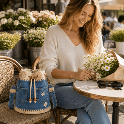 🔥Last Day 49% OFF - Denim Crochet Bucket Bag