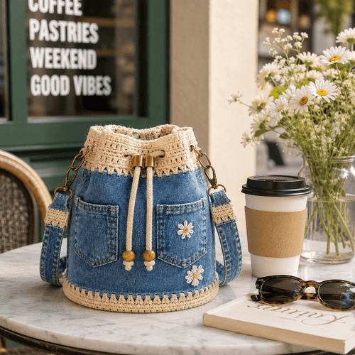 🔥Last Day 49% OFF - Denim Crochet Bucket Bag