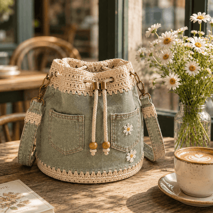 🔥Last Day 49% OFF - Denim Crochet Bucket Bag