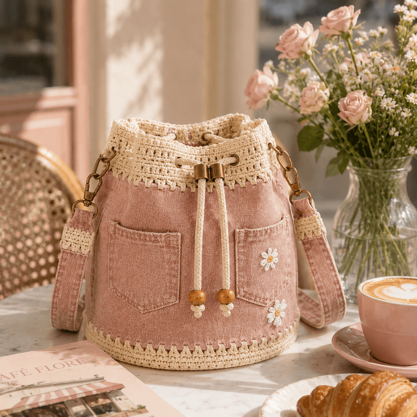 🔥Last Day 49% OFF - Denim Crochet Bucket Bag
