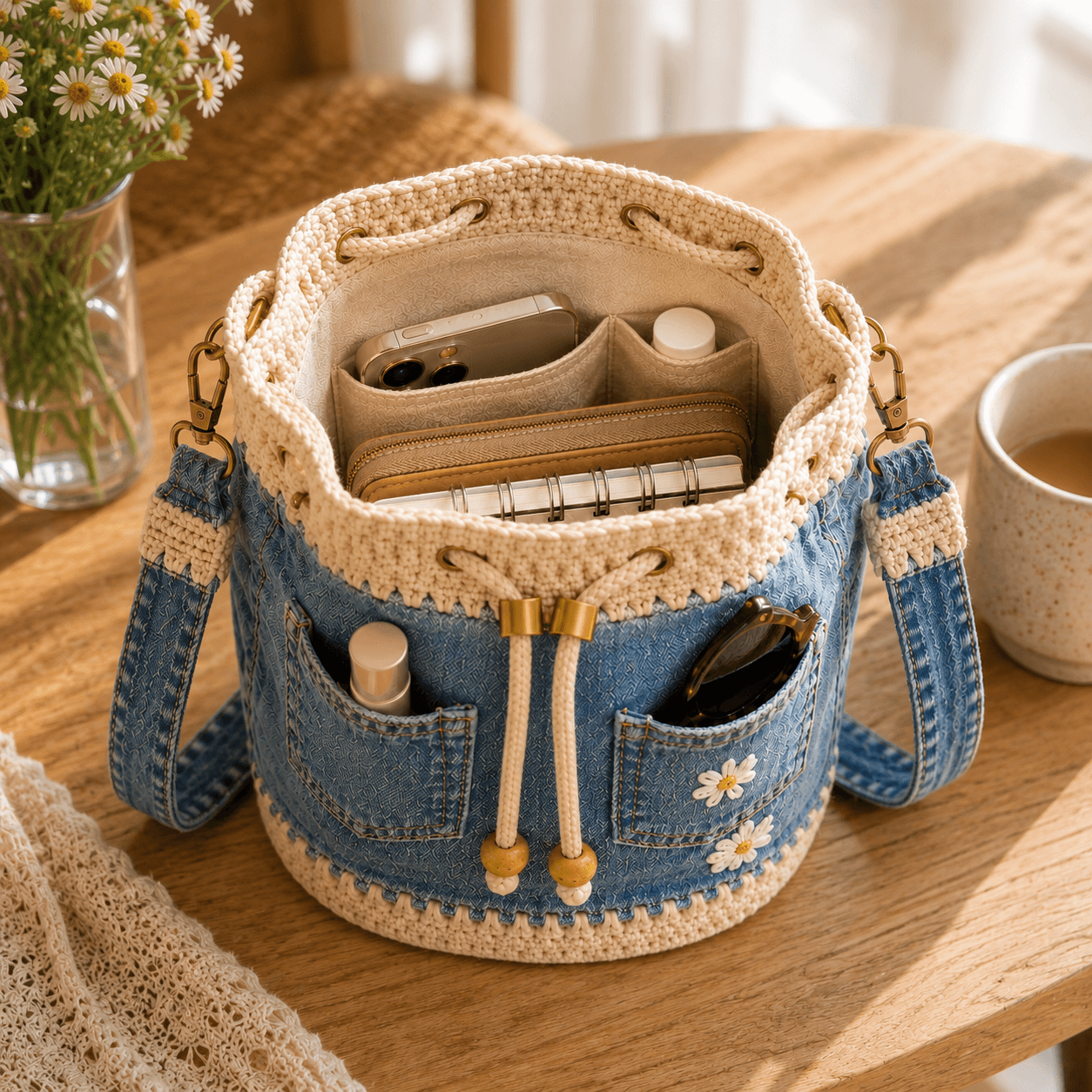 🔥Last Day 49% OFF - Denim Crochet Bucket Bag