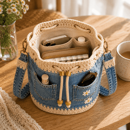 🔥Last Day 49% OFF - Denim Crochet Bucket Bag
