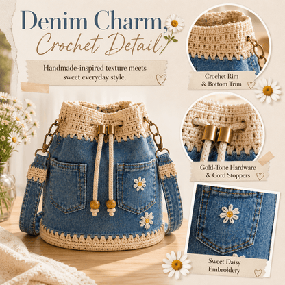 🔥Last Day 49% OFF - Denim Crochet Bucket Bag