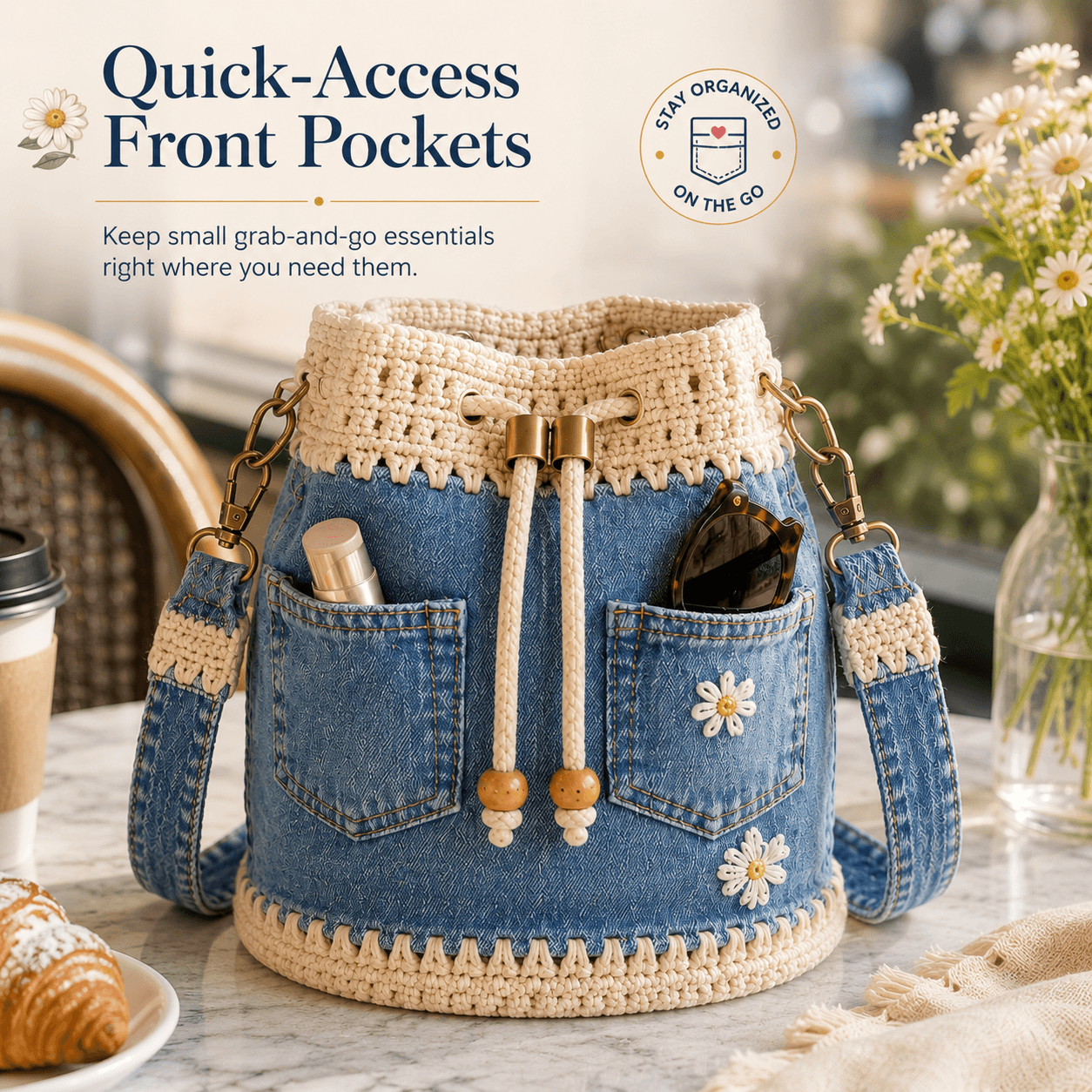 🔥Last Day 49% OFF - Denim Crochet Bucket Bag