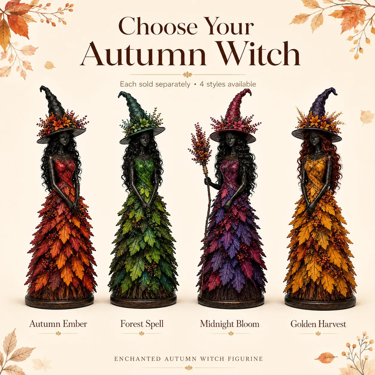 🔥LAST DAY 49% OFF - 🧙‍♀️Enchanted Autumn Witch Figurine (📦Buy 2 Free Shipping)