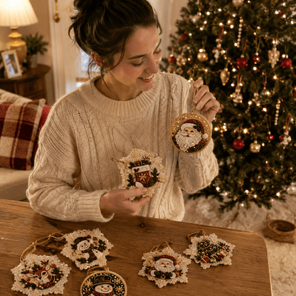 🎄DIY Diamond Painting Christmas Ornaments – 6Pc Set
