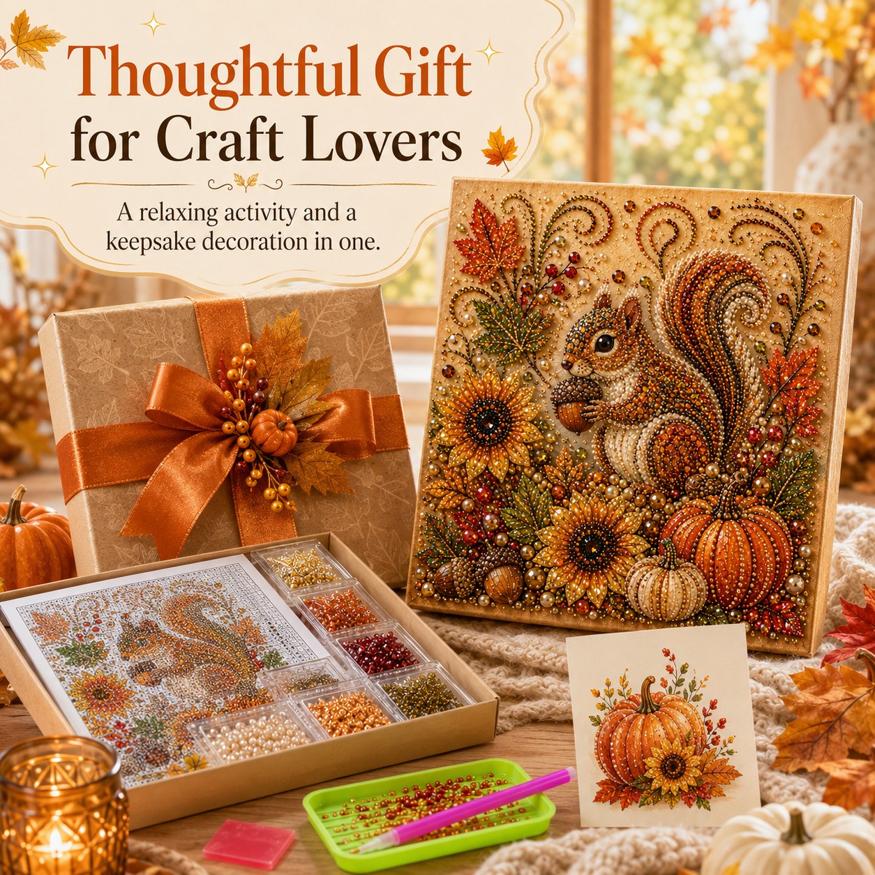 🔥 Last Day 49% OFF - 🍂💎 Autumn Pearl Painting Kit – Relaxing DIY Craft to Create Sparkling Fall Artwork 🖌️