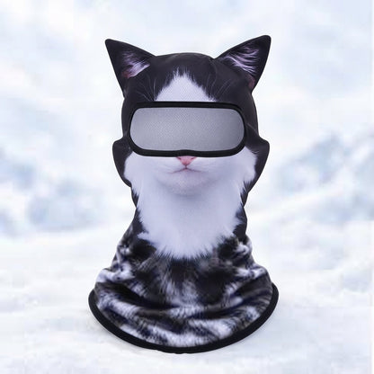 🔥3D Cat Ski Mask with Ears Funny Windproof Balaclava for Skiing & Festivals