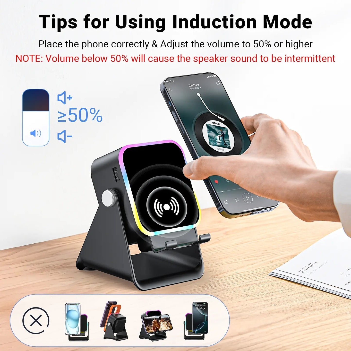 🔥50%OFF🔥 5-in-1 Wireless Speaker - Stereo Sound, RGB Light & Phone Stand