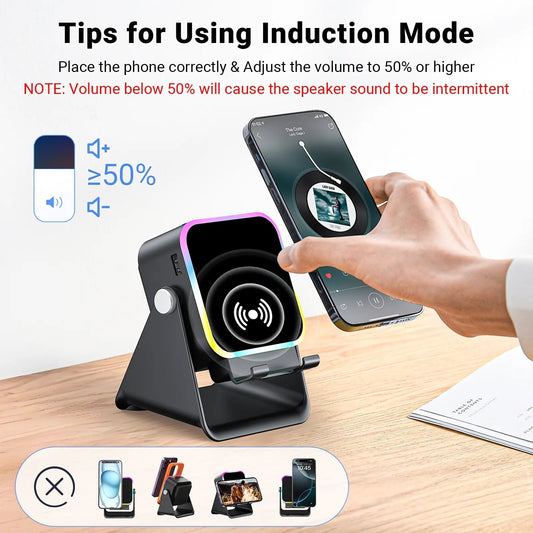 🔥50%OFF🔥 5-in-1 Wireless Speaker - Stereo Sound, RGB Light & Phone Stand