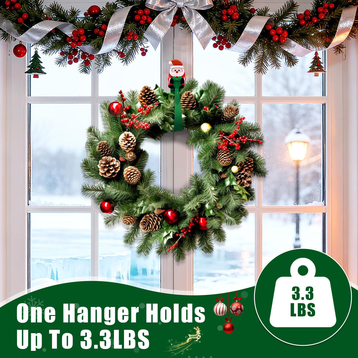 🎄🎅Santa Claus Adhesive Hooks (12- Pack) - no drills, no nails, just peel, stick, and hang