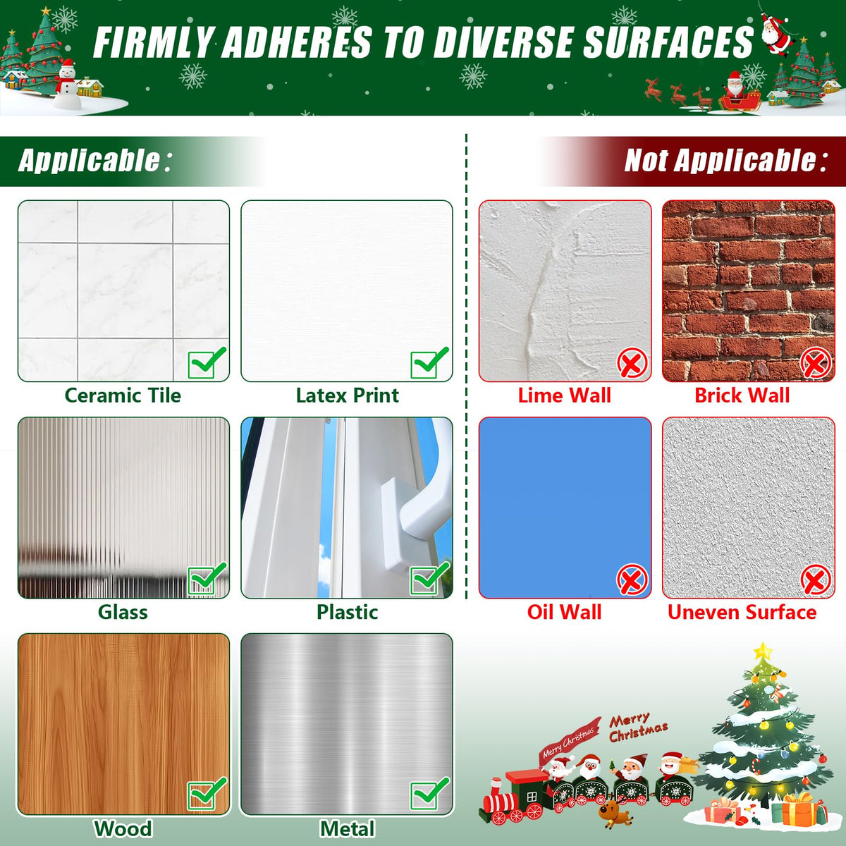 🎄🎅Santa Claus Adhesive Hooks (12- Pack) - no drills, no nails, just peel, stick, and hang