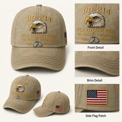 DD-214 Veteran Embroidered Cap