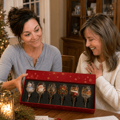 🔥🎁Christmas 3D Wine Glass Collection Gift Box Set✨