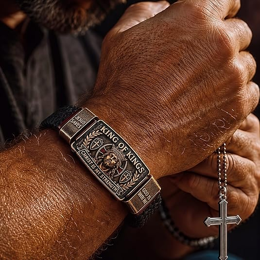 ✝️ King of Kings Faith Bracelet – Adjustable Christian Wristband Gift