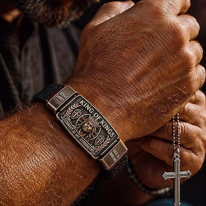 ✝️ King of Kings Faith Bracelet – Adjustable Christian Wristband Gift