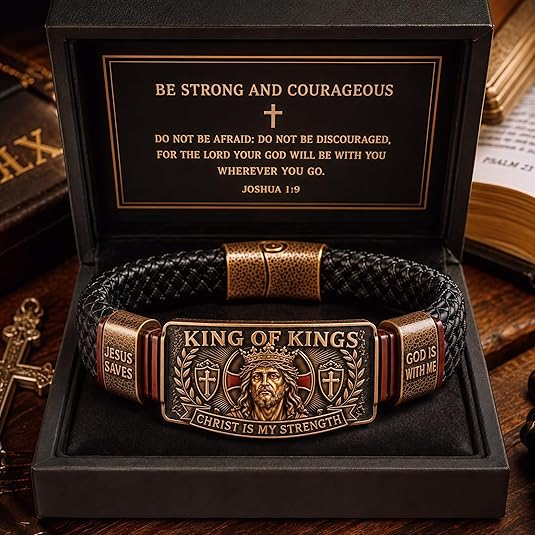 ✝️ King of Kings Faith Bracelet – Adjustable Christian Wristband Gift