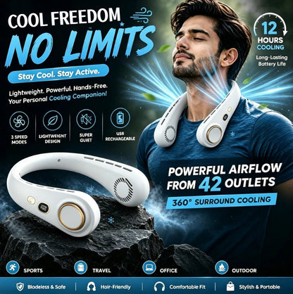 New Portable Neck Fan‚Hands-free & Bladeless & quiet design